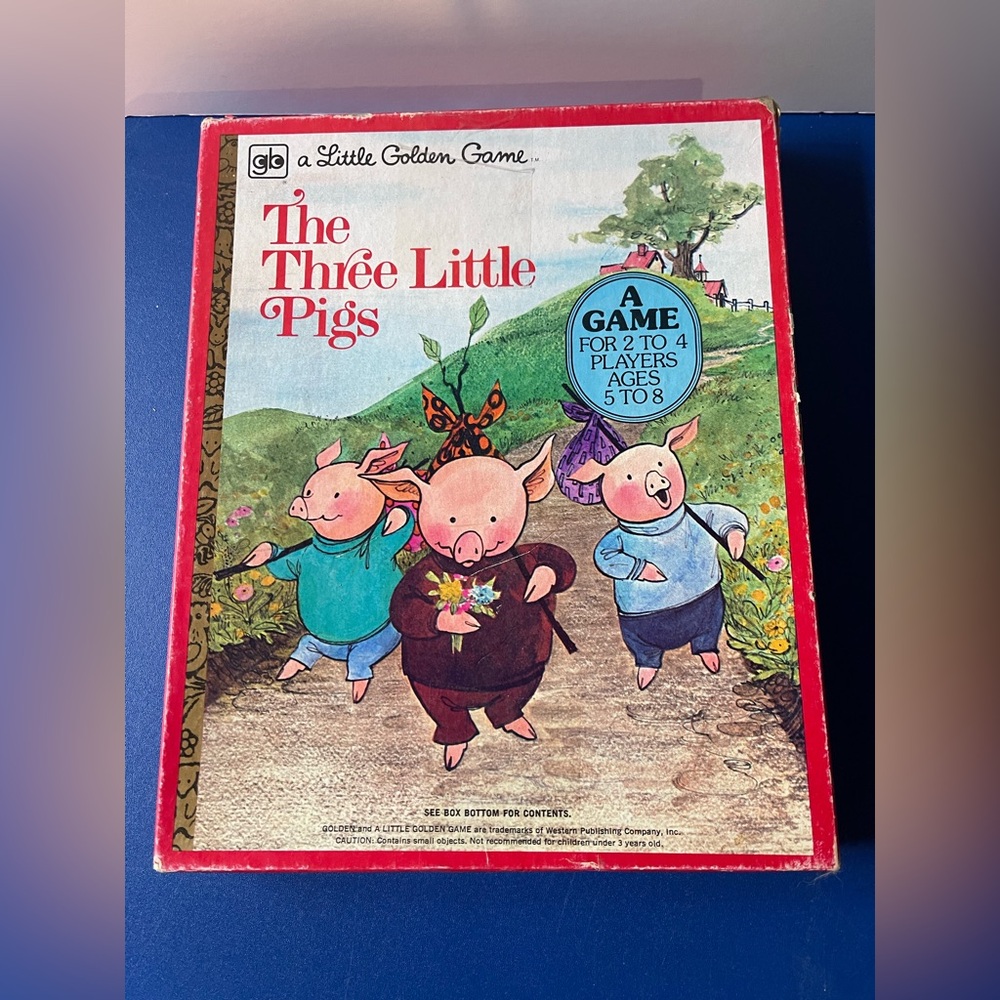 Vintage 1977 “The Three Little Pigs” A Golden Book Board Game 7254-3